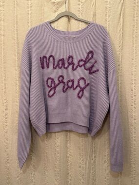 Queen of Sparkles Mardi Gras Sweater